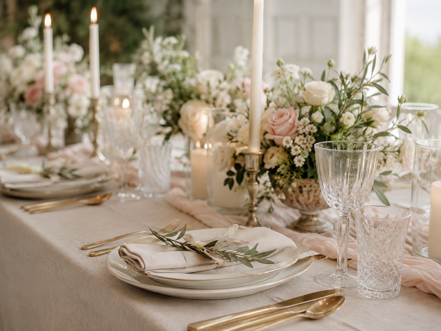 Elegant wedding tablescape